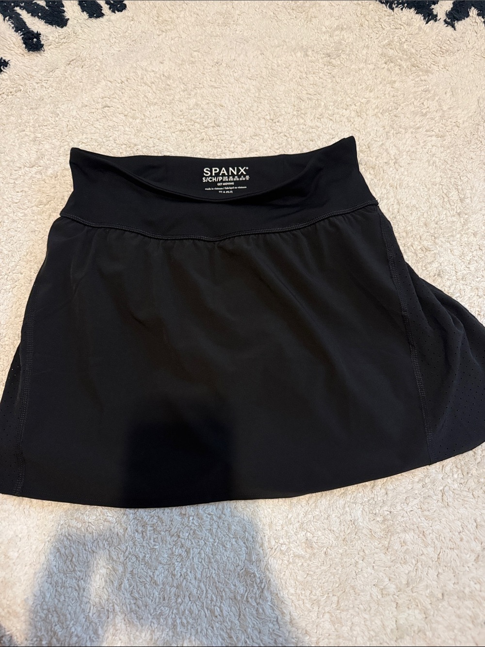 SPANX Black Skater Skort with Smooth Waistband